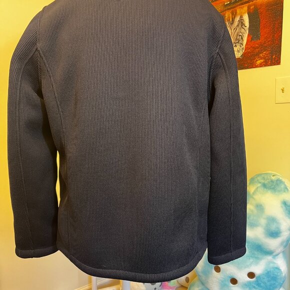 Gerry Waffle Rib Knit Jacket Full Zip Blue Sherpa Lined Mens XL - Picture 2 of 5